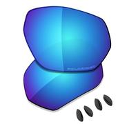 Saucer Premium Replacement Lenses & Nosepads for Oakley Plazma OO9019 | Plazma Asian Fit OO9019A Sunglasses High Defense - Glacier Blue Polarized