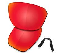 Saucer Premium Replacement Lenses & Nosepads for Oakley Split Shot OO9416 Sunglasses High Definition - Fire Red Polarized