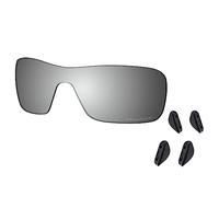 Saucer Premium Replacement Lenses & Nosepads for Oakley Turbine Rotor OO9307 Sunglasses High Defense - Chrome Metal Polarized
