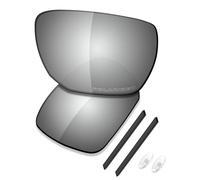 Saucer Premium Replacement Lenses & Rubber Kits for Oakley Ejector OO4142 Sunglasses High Defense - Chrome Metal Polarized