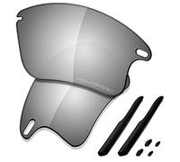 Saucer Premium Replacement Lenses & Rubber Kits for Oakley Fast Jacket XL OO9156 Sunglasses High Defense - Chrome Metal Polarized