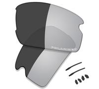 Saucer Premium Replacement Lenses & Rubber Kits for Oakley Flak 2.0 OO9295 Sunglasses High Definition - Grey Photochromic Polarized