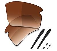 Saucer Premium Replacement Lenses & Rubber Kits for Oakley Flak 2.0 XL OO9188 Sunglasses High Defense - Brown Gradient Tint Polarized
