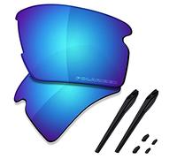 Saucer Premium Replacement Lenses & Rubber Kits for Oakley Flak 2.0 XL OO9188 Sunglasses High Definition - Glacier Blue Polarized