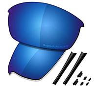 Saucer Premium Replacement Lenses & Rubber Kits for Oakley Flak Jacket Sunglasses High Defense - Midnight Blue Polarized