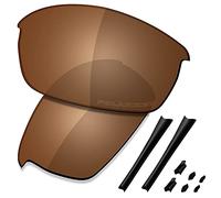 Saucer Premium Replacement Lenses & Rubber Kits for Oakley Flak Jacket Sunglasses High Definition - Amber Brown Polarized