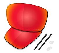 Saucer Premium Replacement Lenses & Rubber Kits for Oakley Gauge 8 L OO4124 62mm Sunglasses High Definition - Fire Red Polarized
