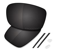 Saucer Premium Replacement Lenses & Rubber Kits for Oakley Gauge 8 L OO4124 62mm Sunglasses High Definition - Carbon Black Polarized
