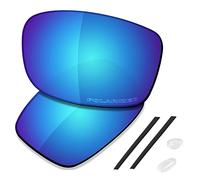 Saucer Premium Replacement Lenses & Rubber Kits for Oakley Gauge 8 M OO4124 57mm Sunglasses High Definition - Glacier Blue Polarized