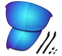 Saucer Premium Replacement Lenses & Rubber Kits for Oakley Half Jacket 2.0 OO9144 Sunglasses High Defense - Glacier Blue Polarized