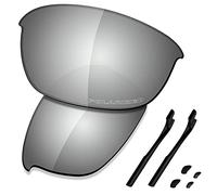 Saucer Premium Replacement Lenses & Rubber Kits for Oakley Half Jacket 2.0 OO9144 Sunglasses High Defense - Chrome Metal Polarized