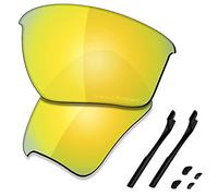 Saucer Premium Replacement Lenses & Rubber Kits for Oakley Half Jacket 2.0 XL OO9154 Sunglasses High Definition - 24K Gold Polarized