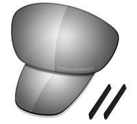 Saucer Premium Replacement Lenses & Rubber Kits for Oakley Straight Jacket 2007 Sunglasses High Defense - Chrome Metal Polarized