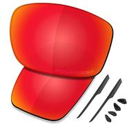 Saucer Premium Replacement Lenses & Rubber Kits for Oakley Valve New 2014 OO9236 Sunglasses High Defense - Fire Red Polarized
