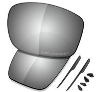 Saucer Premium Replacement Lenses & Rubber Kits for Oakley Valve New 2014 OO9236 Sunglasses High Defense - Chrome Metal Polarized