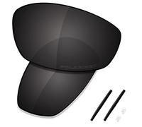 Saucer Premium Replacement Lenses & Rubber Kits for Oakley Whisker Sunglasses High Defense - Carbon Black Polarized