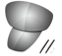 Saucer Premium Replacement Lenses & Rubber Kits for Oakley Whisker Sunglasses High Defense - Chrome Metal Polarized