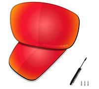 Saucer Premium Replacement Lenses & Rubber Kits for Oakley X Squared OO6011 Sunglasses High Definition - Fire Red Polarized