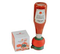 Saucestream Squeezer (Red) - As Seen On Dragon's DEN - Squeezes Sauce from Glass Bottle. UK Engineered. Fully Patented. No Plastic. No More Banging. Fits Heinz Ketchup 300ml Bottle.
