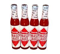 Sauceyy Tabasco Hot Sauce 4 Pack - 4 x 60ml Bottles - Classic Spicy Chilli Pepper Sauce - Includes Gifty Goodness Shopping List
