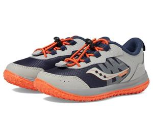 Saucony Aura Kidz Unisex Kids' Sneaker, grey/orange/navy, 23.2 cm