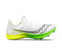 Saucony Endorphin Cheetah Spike Shoes-White,Neon Yellow, Size 11