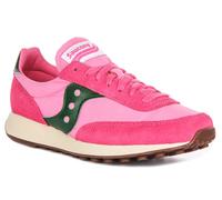 Saucony Eva Midsole Lace Up Leather Womens Trainers In Red White UK 3 - 11