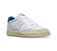 Saucony, Jazz Court Fashion Leather Casual Shoes, White Blue, 10.5 UK