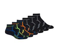 Saucony Men's Bolt Performance Quarter Multipack Socks, Grey (6 Pairs), XL