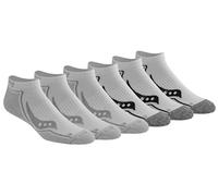Saucony Men's Bolt RunDry Performance No-Show Multi-pack Socks, White Repreve (6 Pairs), Large