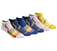 Saucony Men's Multi-Pack Bolt Performance Comfort Fit No-Show Socks, Bright Assorted (6 Pairs), X-Large