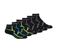Saucony Men's Multi-Pack Bolt Performance Quarter Socks, Black (6 Pairs), XL