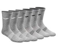 Saucony Men's Rundry Mesh Ventilating Comfort Fit Performance Crew Socks, Available in L-XL (3, 6, 12 Running, Grey (6 Pairs), Large