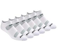 Saucony Men's Multi-pack Mesh Ventilating Comfort Fit Performance No-show Running Socks, White (6 Pairs), L UK