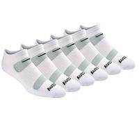 Saucony Men's Multi-pack Mesh Ventilating Comfort Fit Performance No-show Running Socks, White (6 Pairs), L UK