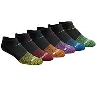 Saucony Men's Multi-Pack Mesh Ventilating Comfort Fit Performance No-Show Socks, Fashion Tipped Black (6 Pairs), XX-Large