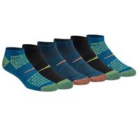 Saucony Men's Multi-Pack Mesh Ventilating Comfort Fit Performance No-Show Socks, Navy Fashion Repreve (6 Pairs), Large