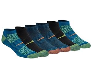 Saucony Men's Multi-Pack Mesh Ventilating Comfort Fit Performance No-Show Socks, Navy Fashion Repreve (6 Pairs), Large