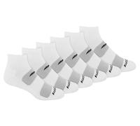 Saucony Men's Multi-Pack Mesh Ventilating Comfort Fit Performance Quarter Socks (6 & 12 Running, White(6 Pairs), Large (Pack of 12)
