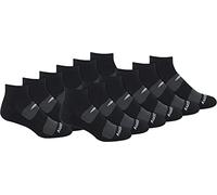 Saucony Men's Multi-Pack Mesh Ventilating Comfort Fit Performance Quarter Socks (6, Black (12 Pairs), Shoe Size: 8-12