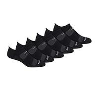 Saucony Men's Rundry Mesh Ventilating Comfort Fit Performance Tab Socks, Available in M-XL (6, 12, Black (6 Pairs), Medium (Pack of 6)