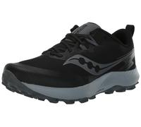 Saucony Men's Peregrine 14 Sneaker, Black/Carbon, 7.5 Wide