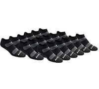 Saucony Men's Performance with Ventilation No Show Socks, Black, 10-13 Sock/6-12 Shoe, 18 Pair