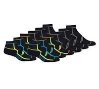 Saucony Men's Rundry Bolt Performance Quarter Socks, Available in L-XL (6, Running, Black (12 Pairs), Large (Pack of 24)