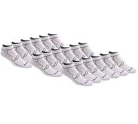 Saucony Men's 6 Performance Comfort Fit No-Show Socks Running, White (18 Pair), Large (Pack of 18)