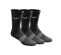 Saucony Men's RunDry Mesh Ventilating Comfort Fit Performance Crew Socks, Available in L-XL (3, 6, 12 Pairs), Black Solid Foot (3 Pairs), Large