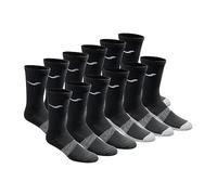Saucony Men's Rundry Mesh Ventilating Comfort Fit Performance Crew Socks, Available in L-XL (3, 6, Black (12 Pairs), Large (Pack of 12)