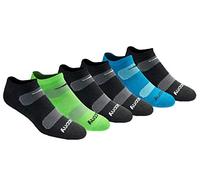 Saucony Men's Rundry Mesh Ventilating Comfort Fit Performance No-Show Socks, Available in M-XXL (6, 12, 18, Black Fashion (6 Pairs), Large (Pack of 6)