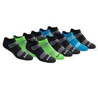 Saucony Men's Rundry Mesh Ventilating Comfort Fit Performance No-Show Socks, Available in M-XXL (6, 18, Black Fashion (12 Pairs), Large (Pack of 12)