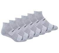 Saucony Men's Rundry Mesh Ventilating Comfort Fit Performance Quarter Socks (6, 12 Running, Grey (6 Pairs), Large (Pack of 12)
